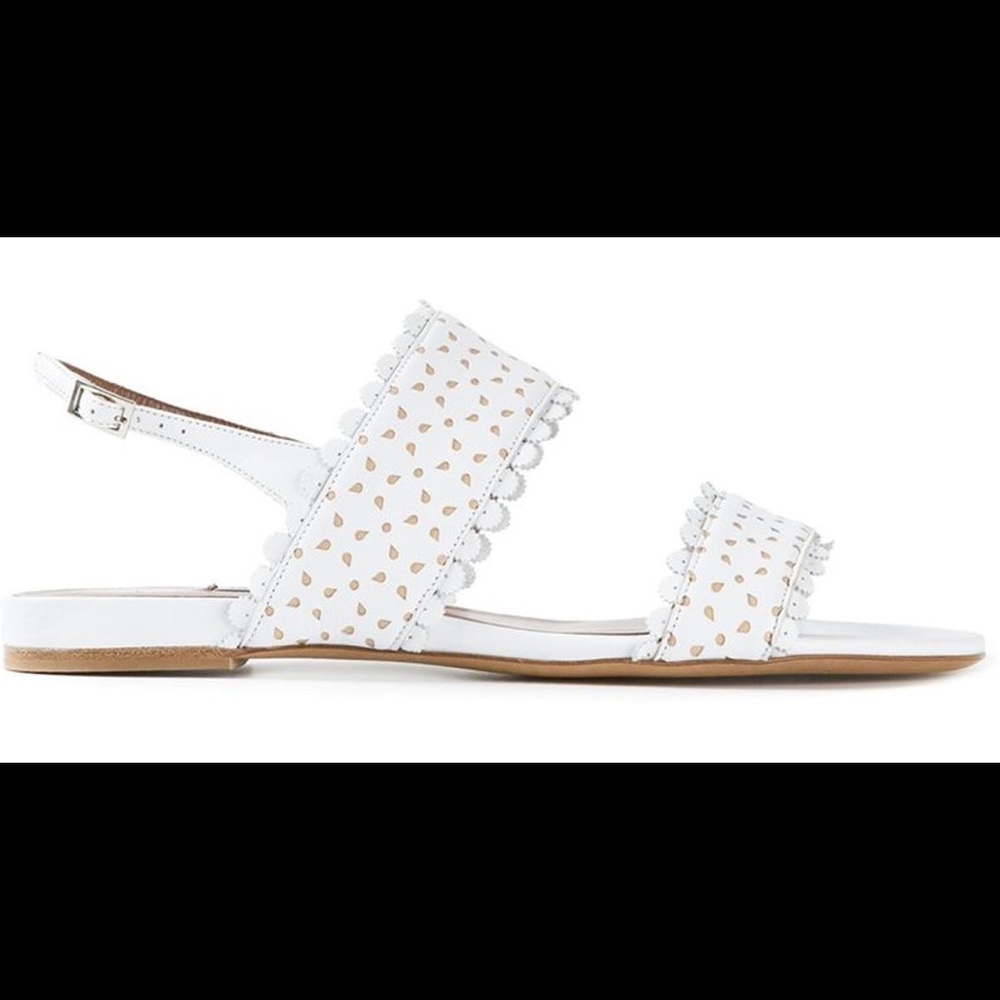 Tabitha Simmons Loopsie White Perforated Flats